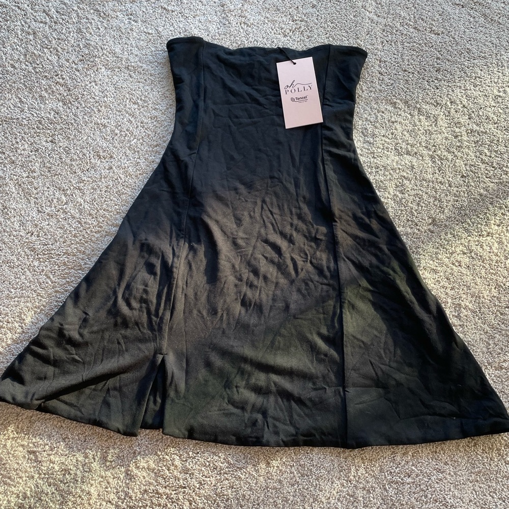 Oh Polly Classic Black Strapless Dress